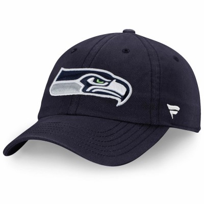 Men's Seattle Seahawks NFL Pro Line by Fanatics Branded Navy Fundamental Adjustable Hat 2509607